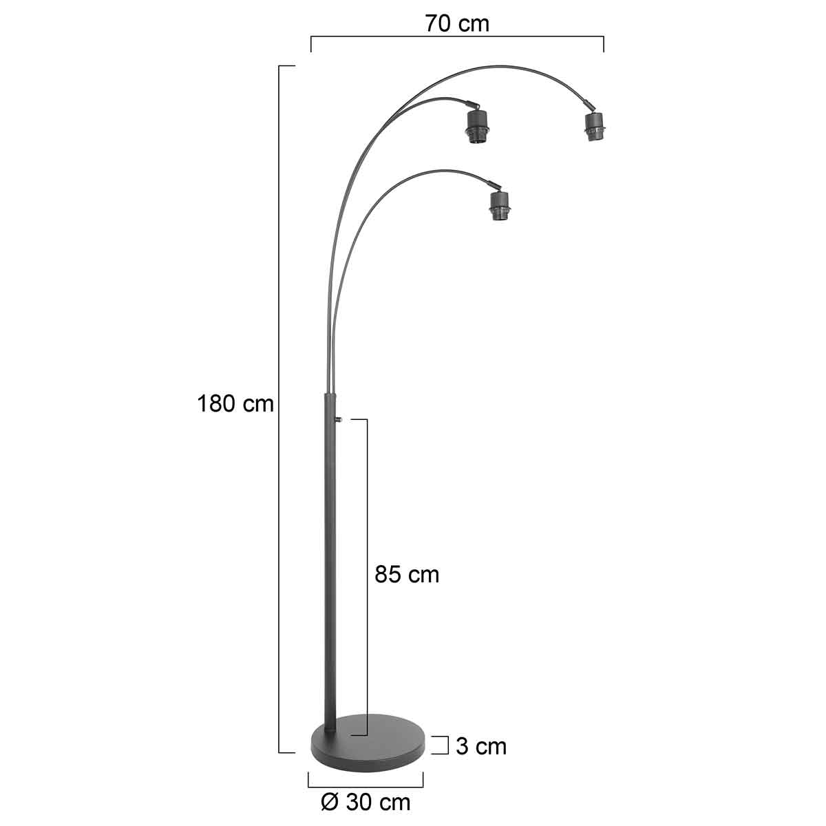 Steinhauer&nbsp;3-flammige Stehleuchte Sparkled Light ohne Schirme&nbsp;3821ZW