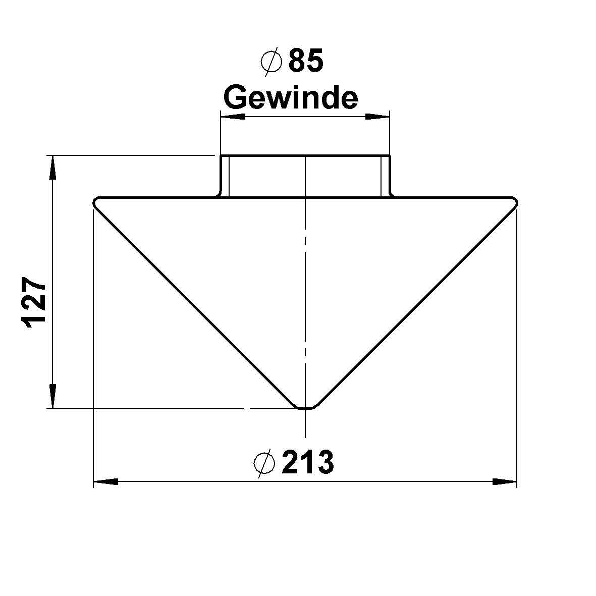 Albert LeuchtenG 307, Glas opal, spitz, mit Gewinde 85 mm