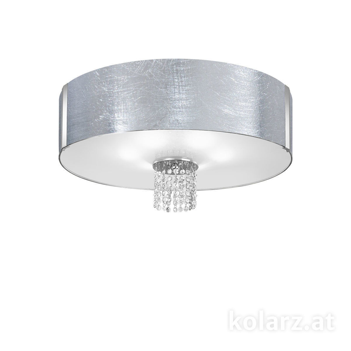 KOLARZ-Austrolux LeuchtenDeckenleuchte EMOZIONE, KOLARZ Pure, Chrom, Blattsilber D 60 cm, Höhe 38 cm, 6 flg., E27, 60 W
