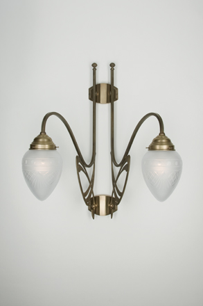 Berliner MessinglampenWandleuchte Monbijou 2flammig