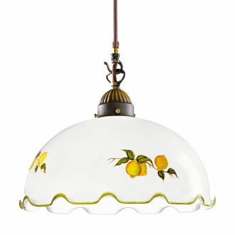 KOLARZ-Austrolux LeuchtenSuspension NONNA, laiton ancien, Limoncelli D 30 cm, hauteur min. 36 cm, hauteur max. 176 cm, 1 lampe, E27, 75 W