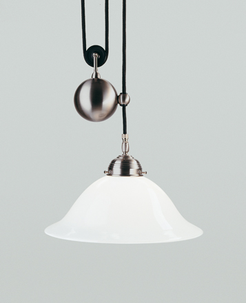 Berliner MessinglampenZugpendelleuchte Brasserie mit Gegengewicht