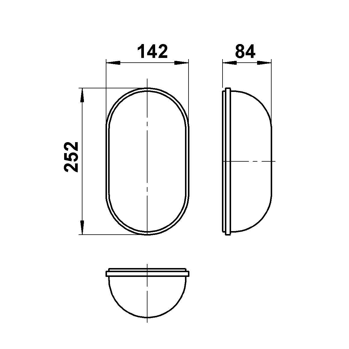 Albert LeuchtenG 64, Glas oval, opal-ätzmatt