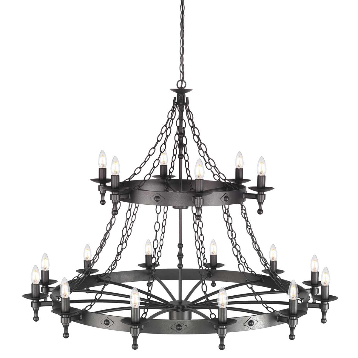 Elstead - WR18-GRAPHITE - Warwick lustre à 18 lumières - Noir graphite