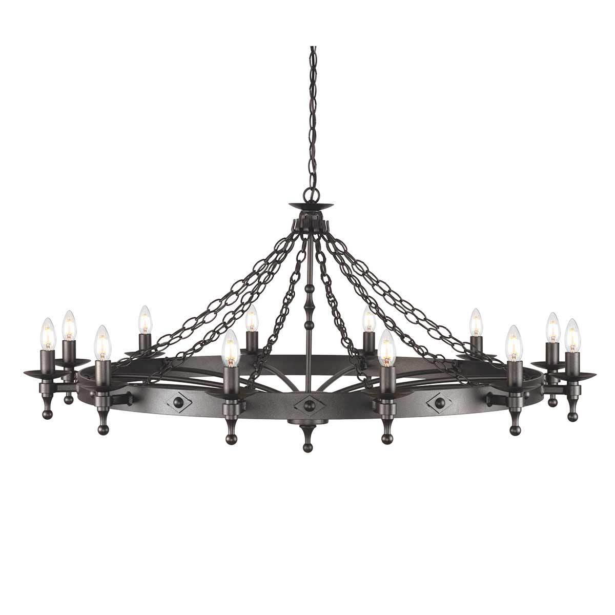 Elstead - WR12-GRAPHITE - Warwick lustre à 12 lumières - noir graphite