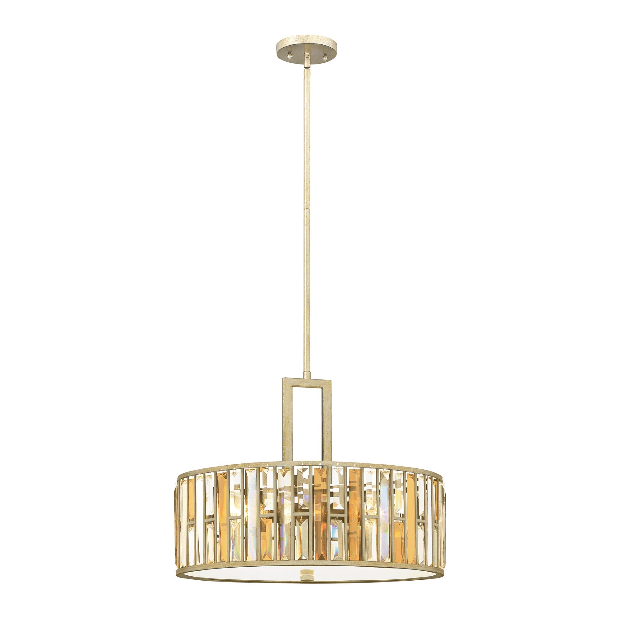 ElsteadGemma 3 Light Grande suspension - argent feuille