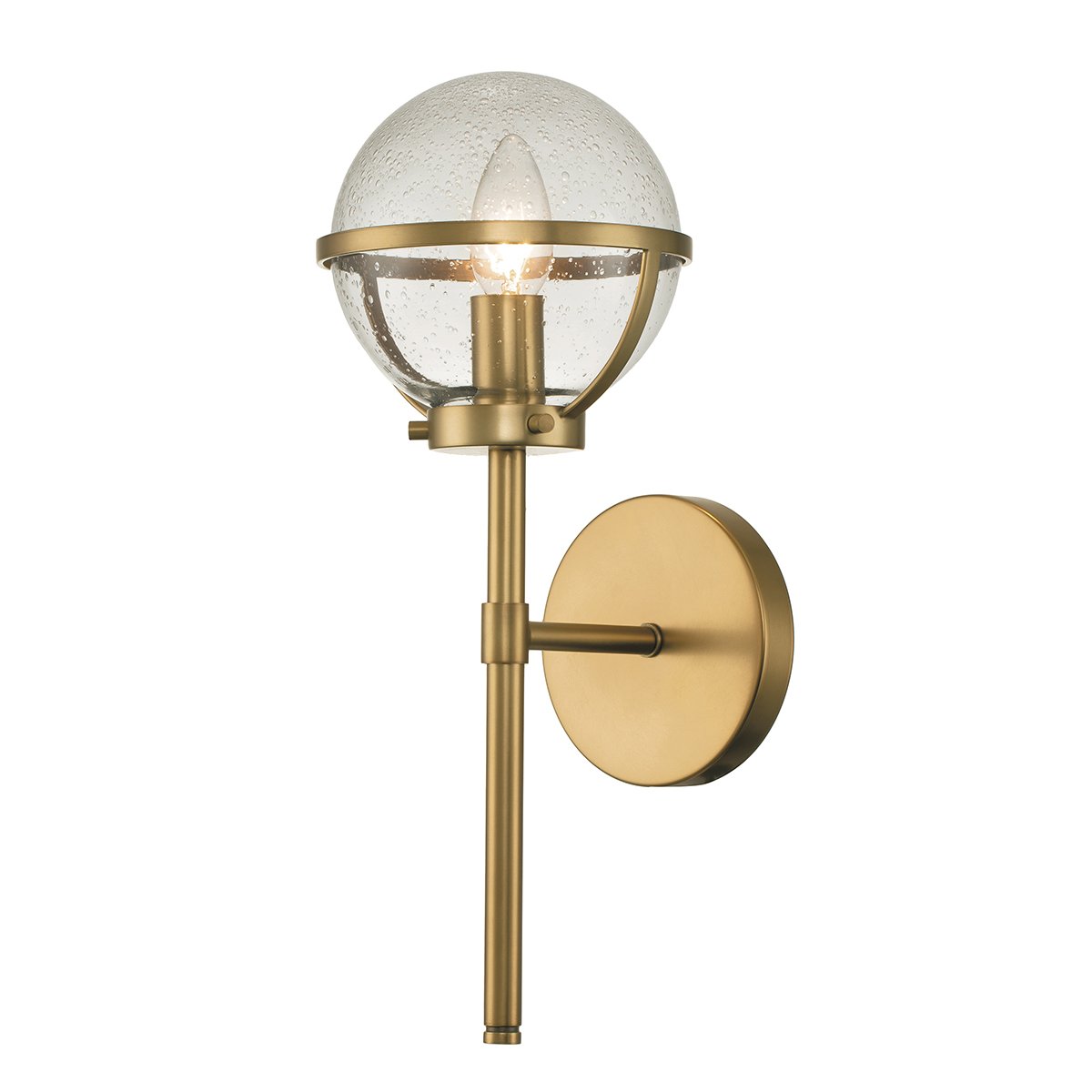 Elstead - HK-HOLLIS1-C-HB-BATH - Hollis 1 applique murale légère - Heritage Brass, acier, verre clair rainuré