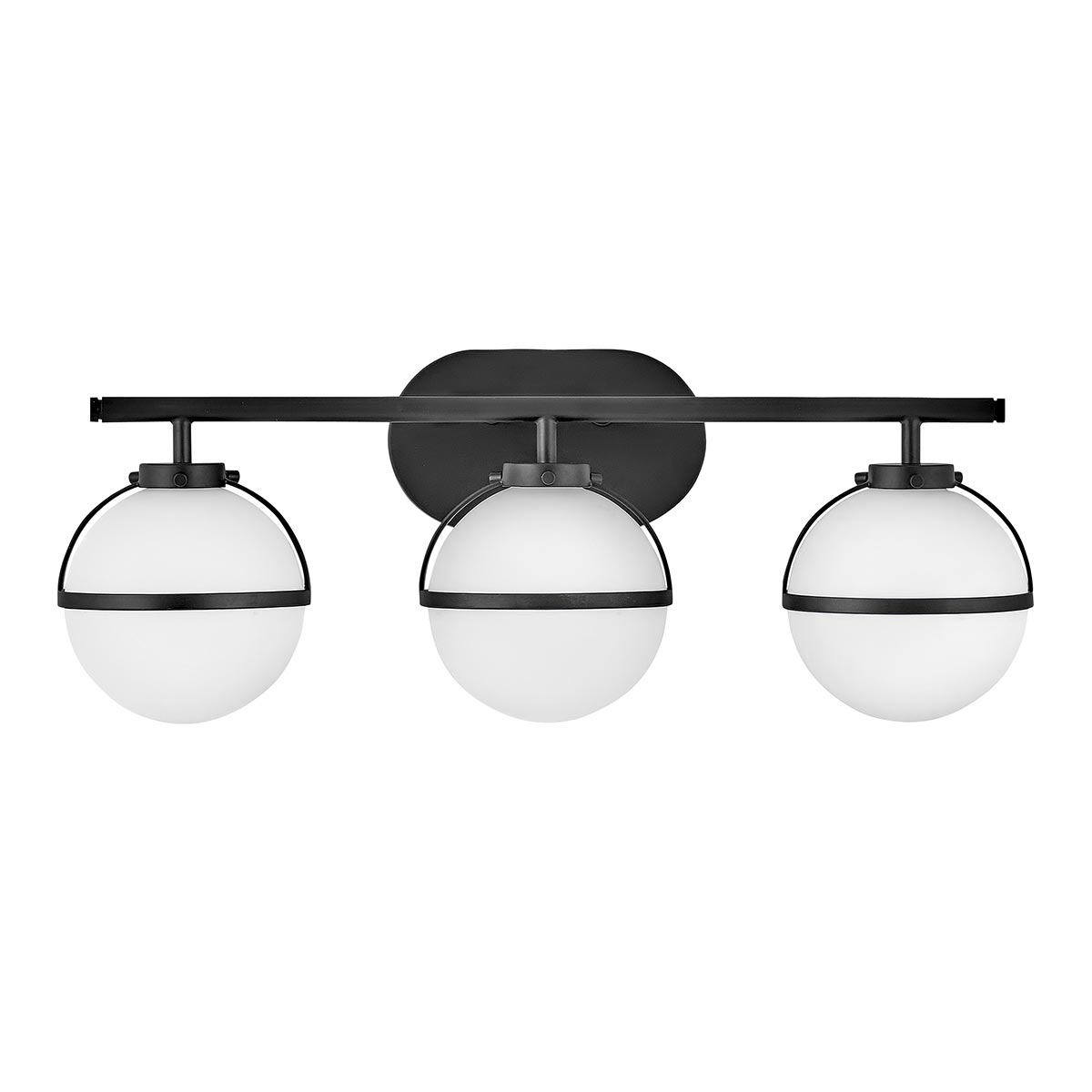 ElsteadHollis Applique murale à 3 lumières - Noir, acier, verre opale