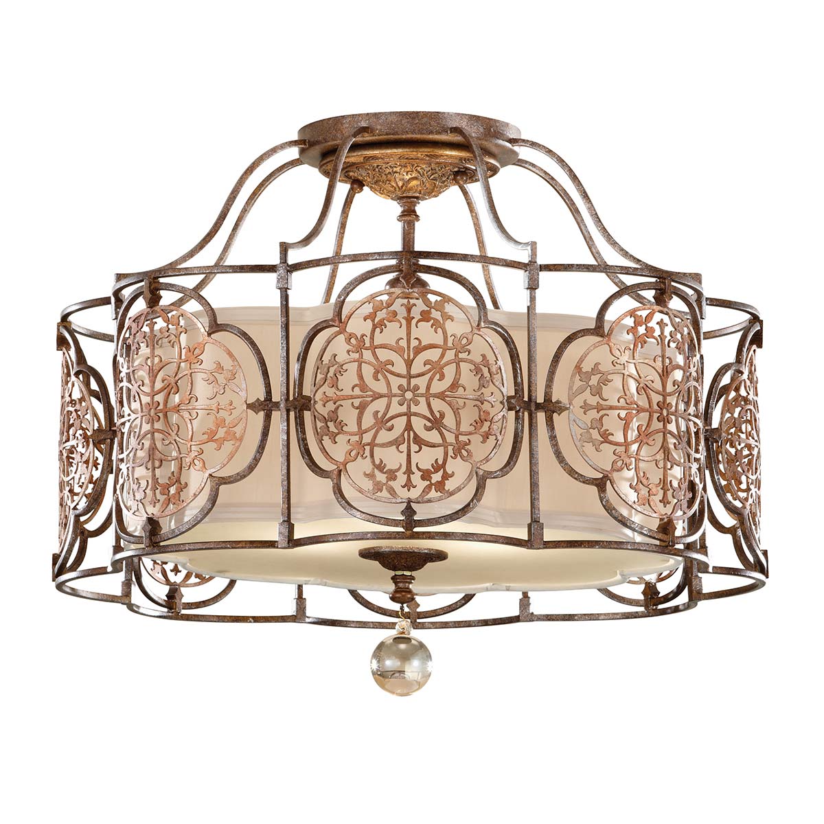 Elstead - FE-MARCELLA-SF - Marcella 3 Light Semi-Flush - Britische Bronze/Oxidierte Bronze