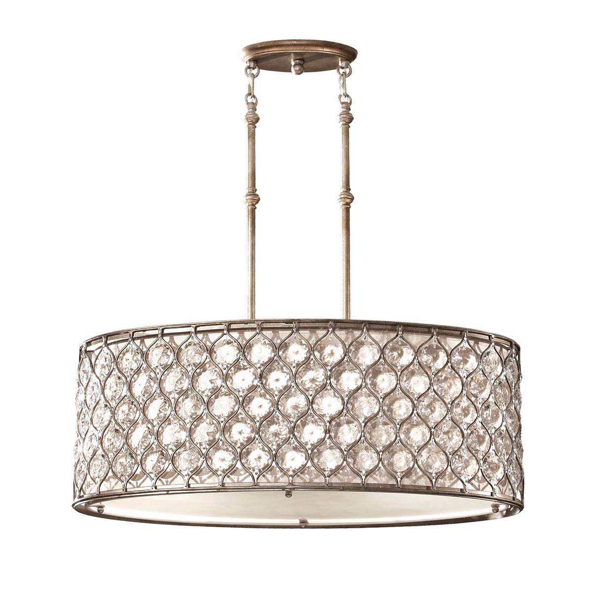 Elstead - FE-LUCIA-P-A - Lucia Suspension à 3 lumières - Argent bruni