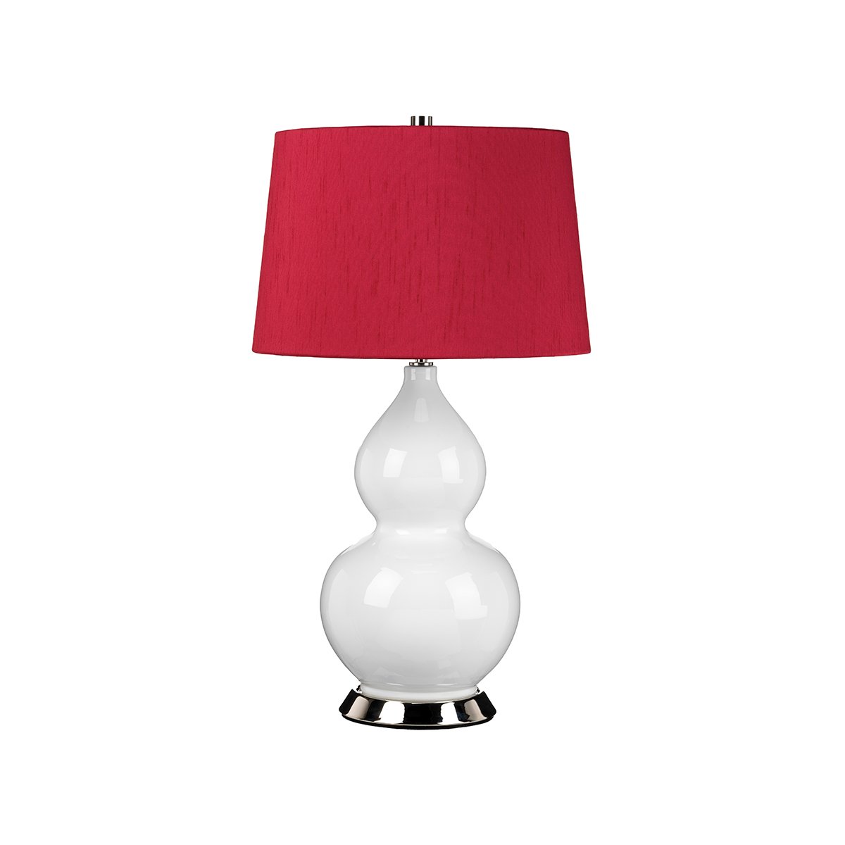 Elstead - ISLA-PN-TL-RED - Isla 1 lampe de table - nickel poli, blanc, rouge avec abat-jour rouge Beetroot