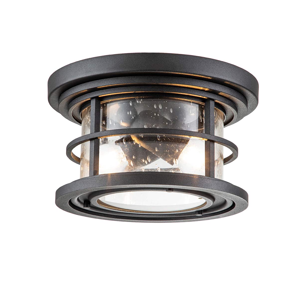 Elstead - FE-LIGHTHOUSE-F-BLK - Lighthouse 2 Light Flush - Textured Black