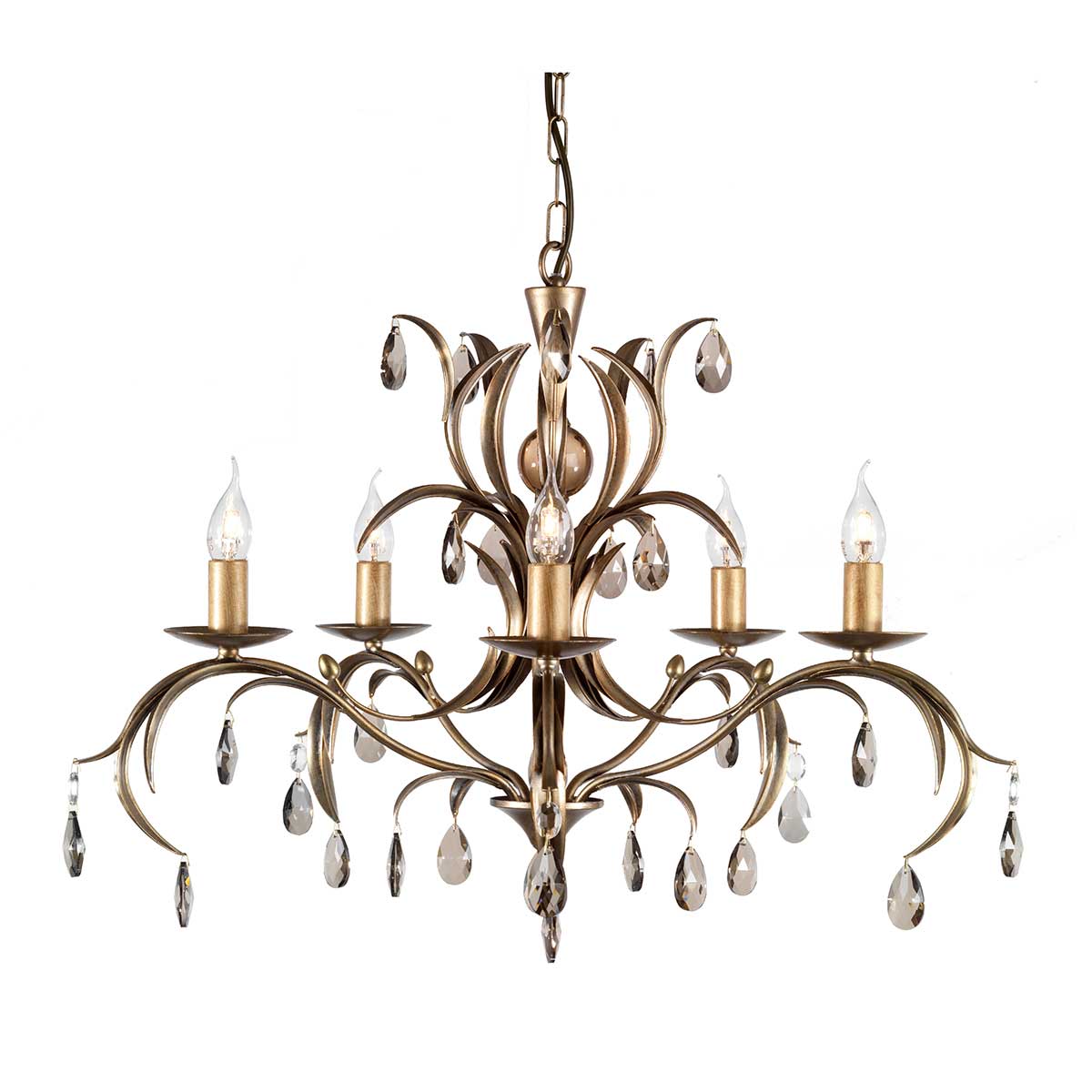 Elstead - LL5-ANT-BRZ - Lustre Lily à 5 lumières - patine bronze