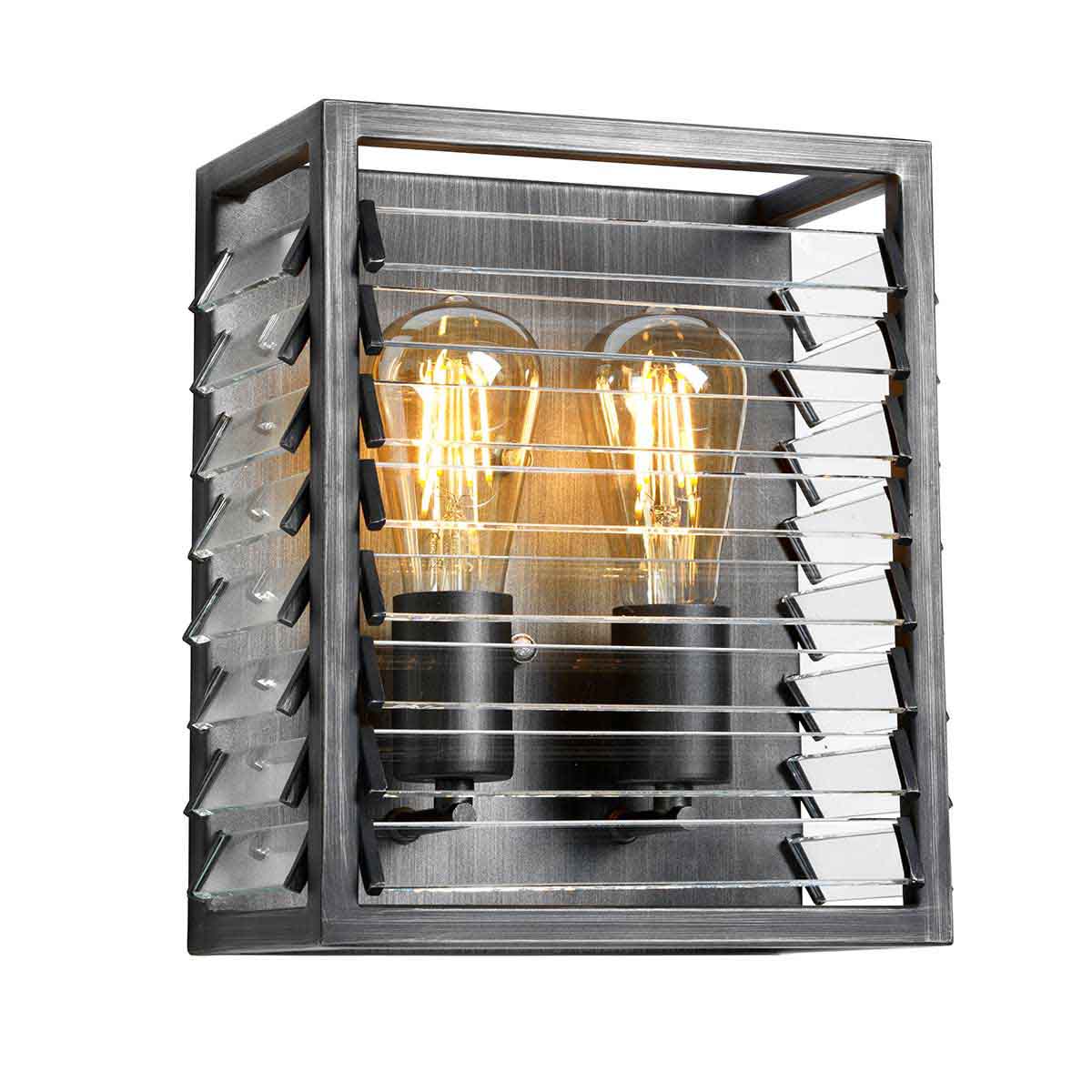 Elstead - LOUVRE2 - Louvre suspension à 2 lumières - gunmetal peint