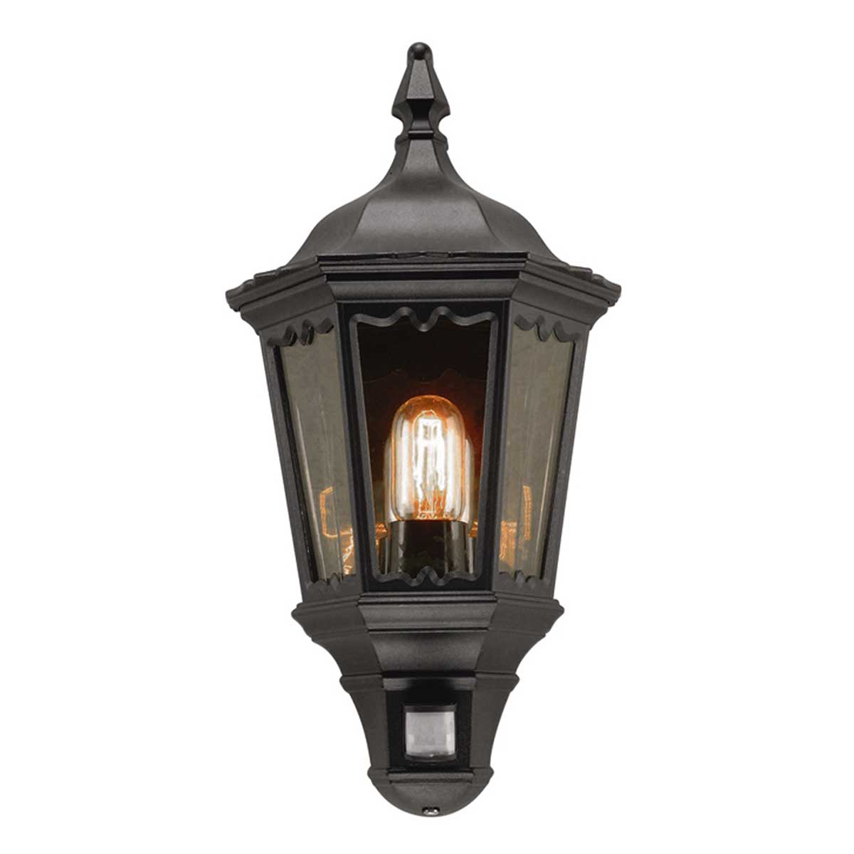 Elstead - MD7-PIR-BLACK - Medstead 1 Light Half Lantern with PIR - Black