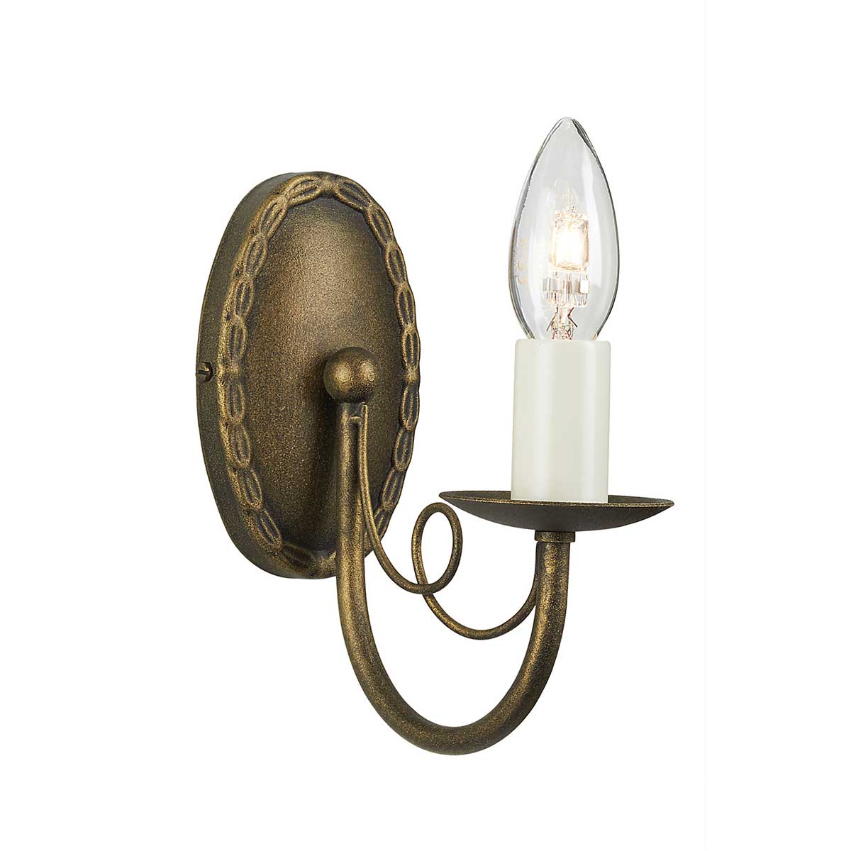 Elstead - MN1-BLK-GOLD - Minster Applique murale 1 lumière - Noir/ Patine dorée