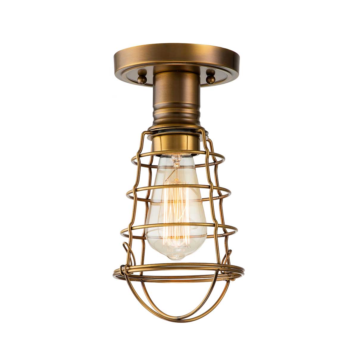 ElsteadMixon 1 Light Semi-Flush - Weathered Brass