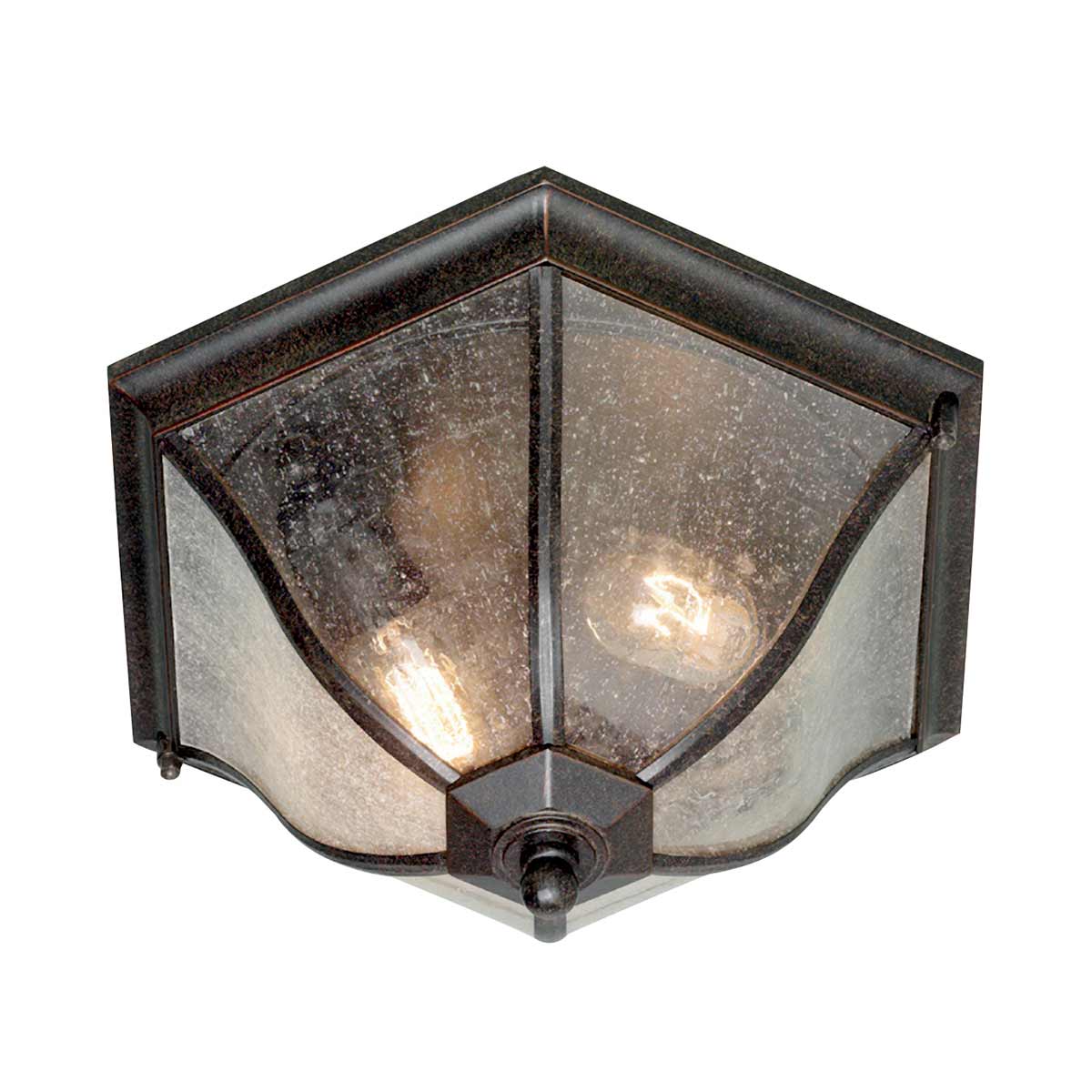 Elstead - QZ-RAVINE8-M - New England 2 Light Flush Lantern Medium - Weathered Bronze