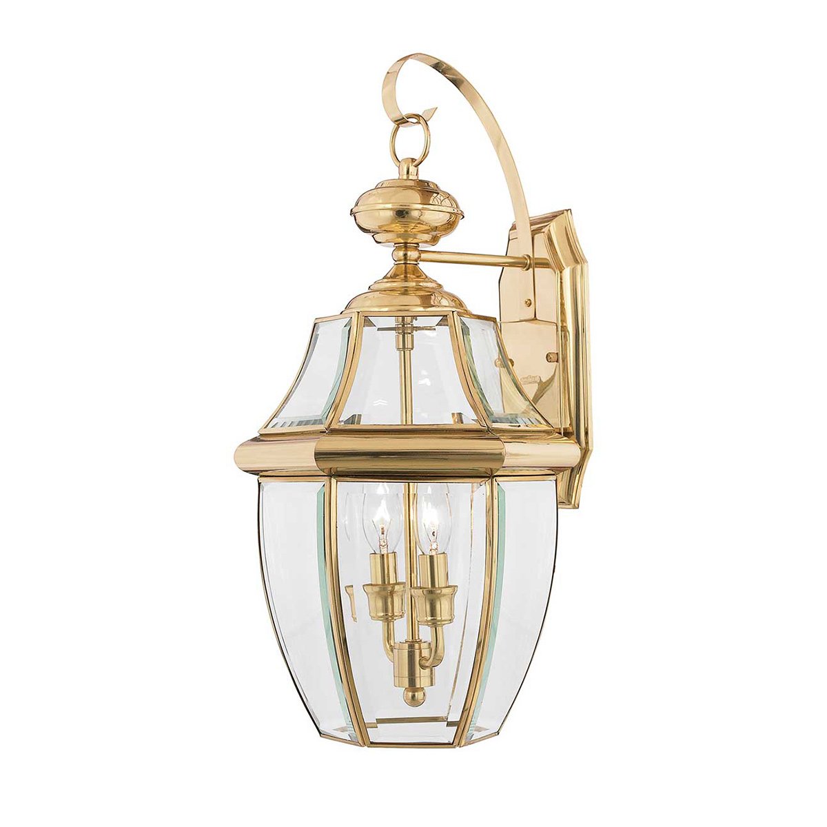 ElsteadNewbury 2 Light Large Wall Lantern - Lacquered Polished Brass