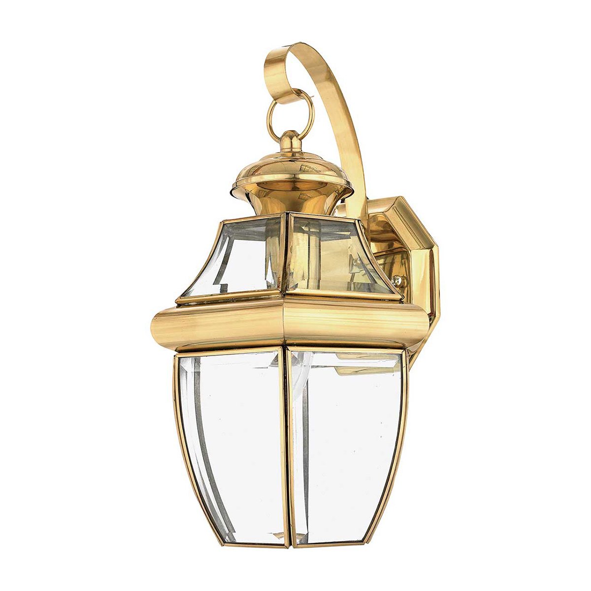 ElsteadNewbury 1 Light Medium Wall Lantern - Lacquered Polished Brass