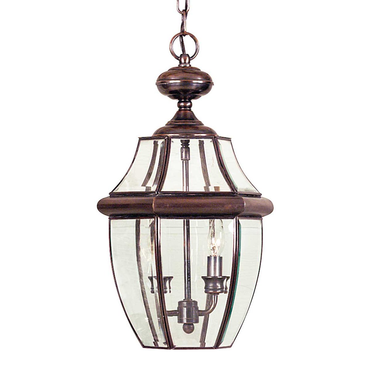 ElsteadNewbury 2 Light Large Chain Lantern - Lacquered Aged Copper