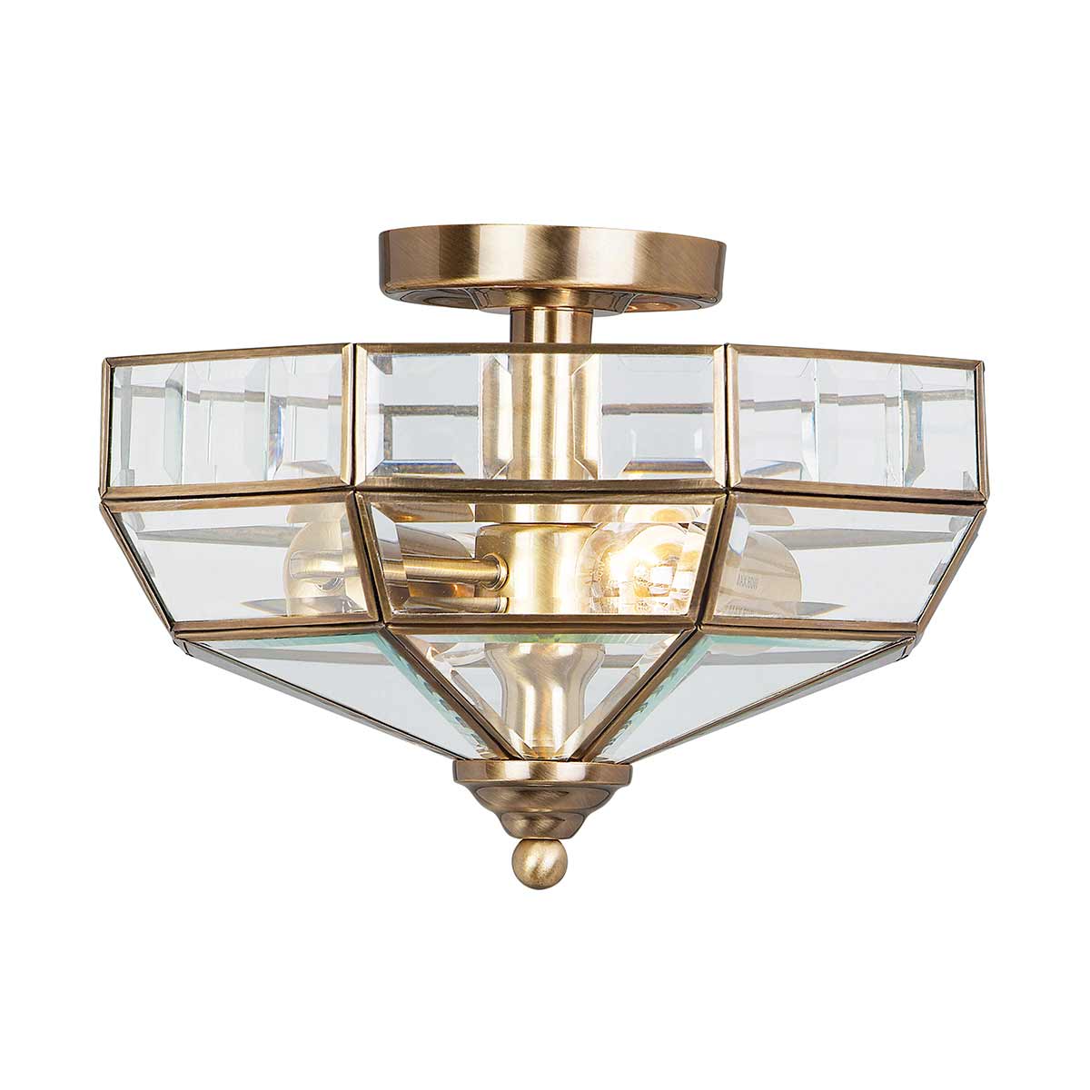 ElsteadOld Park 2 Light Semi-Flush - Antique Brass