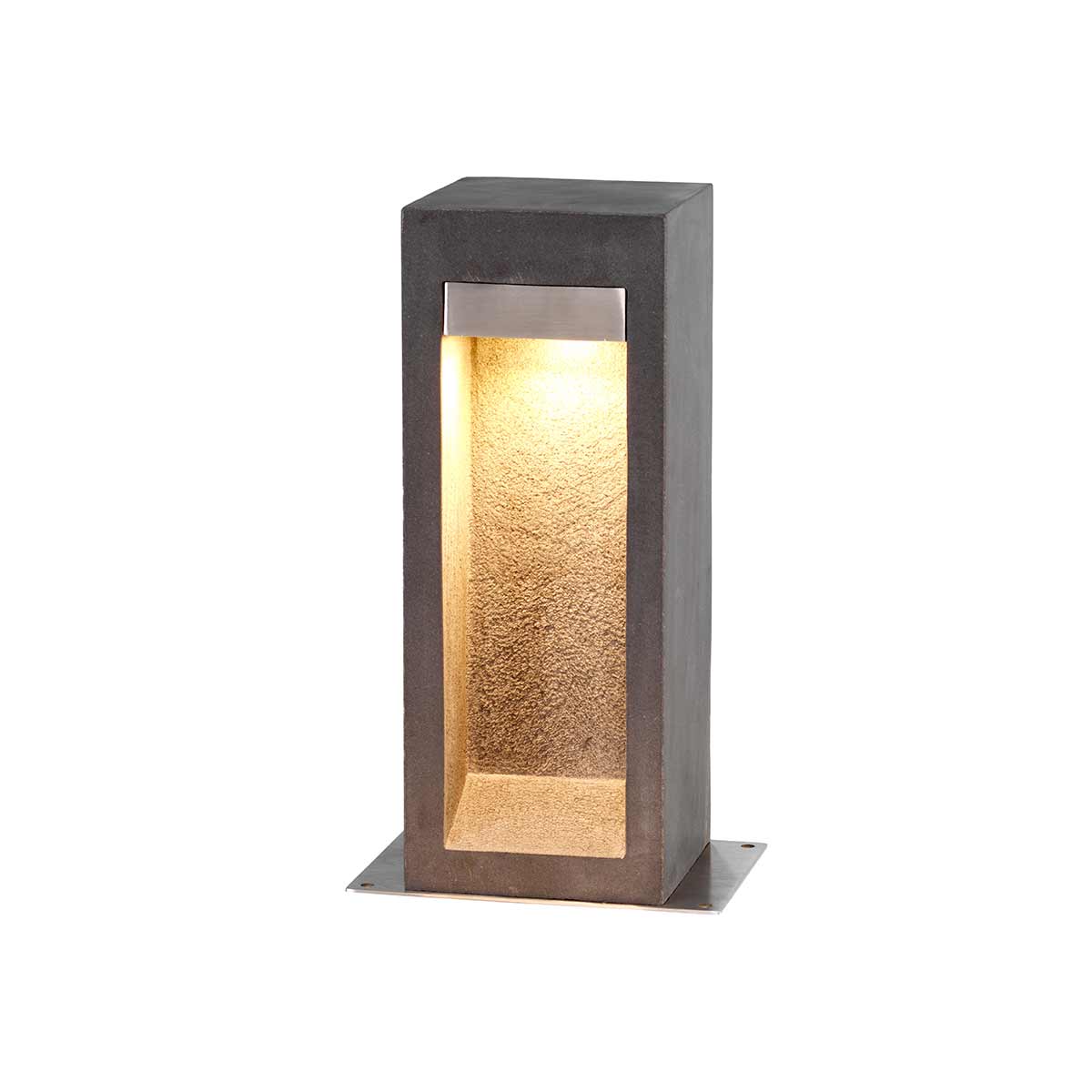 Elstead - PARKSTONE-BOL-B - Parkstone Medium borne LED - basalte avec acier inoxydable