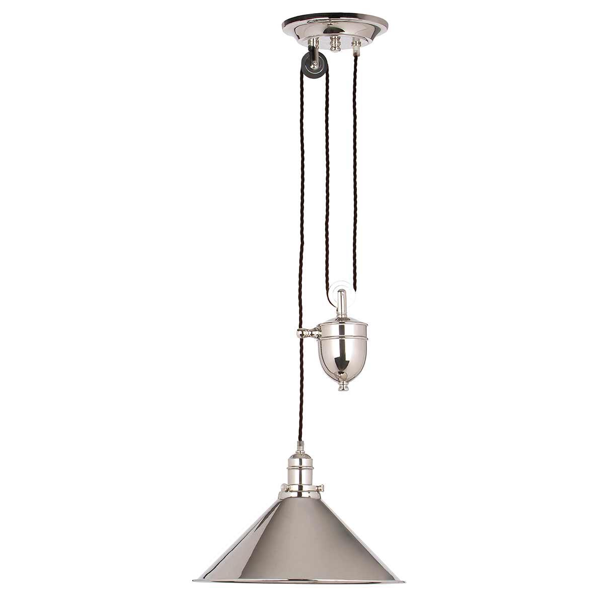 ElsteadProvence 1 Light Rise and Fall Pendelleuchte - Nickel poliert