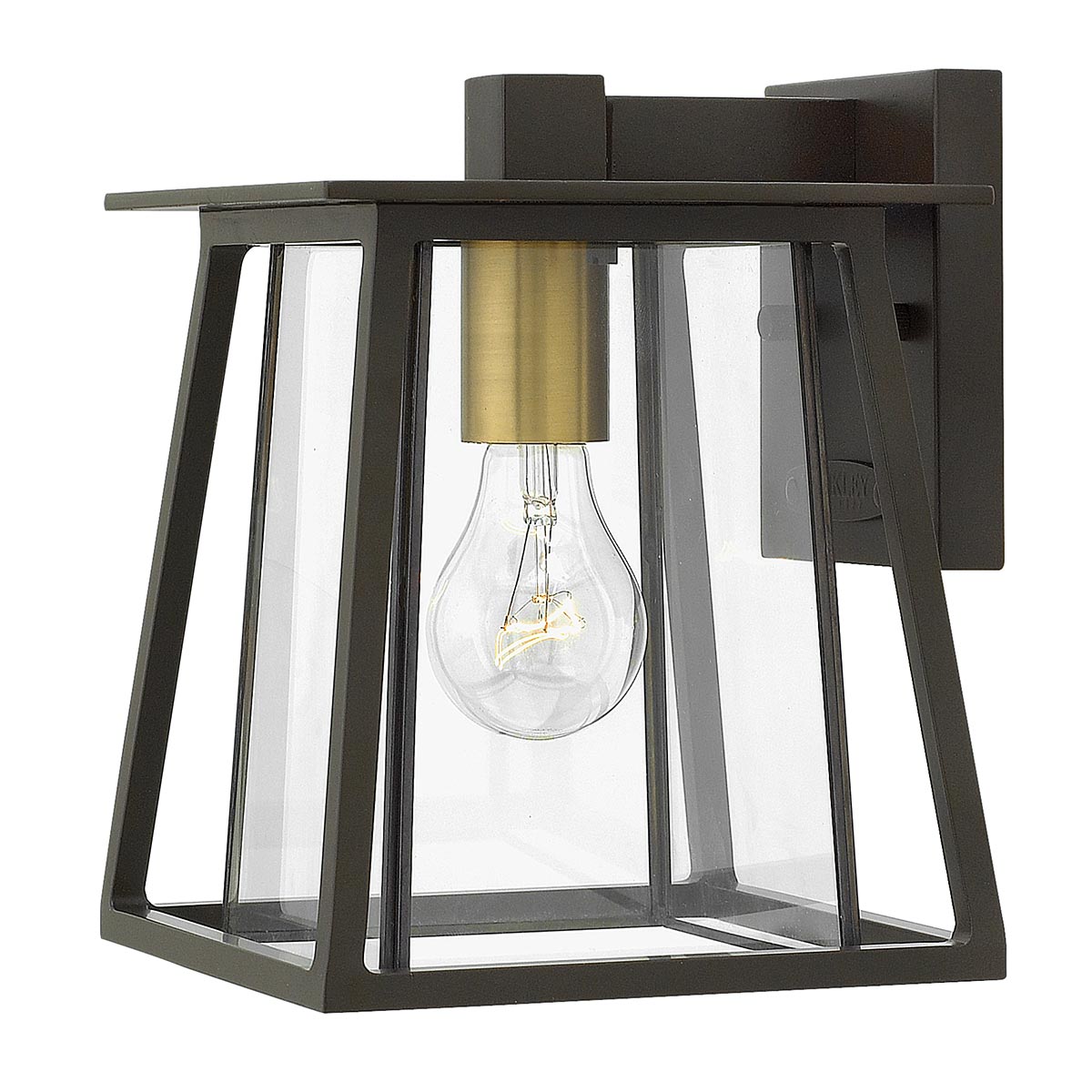 Elstead - HK-WALKER2-S - Petite lanterne murale Walker 1 Light - Buckeye Bronze avec Heritage Brass