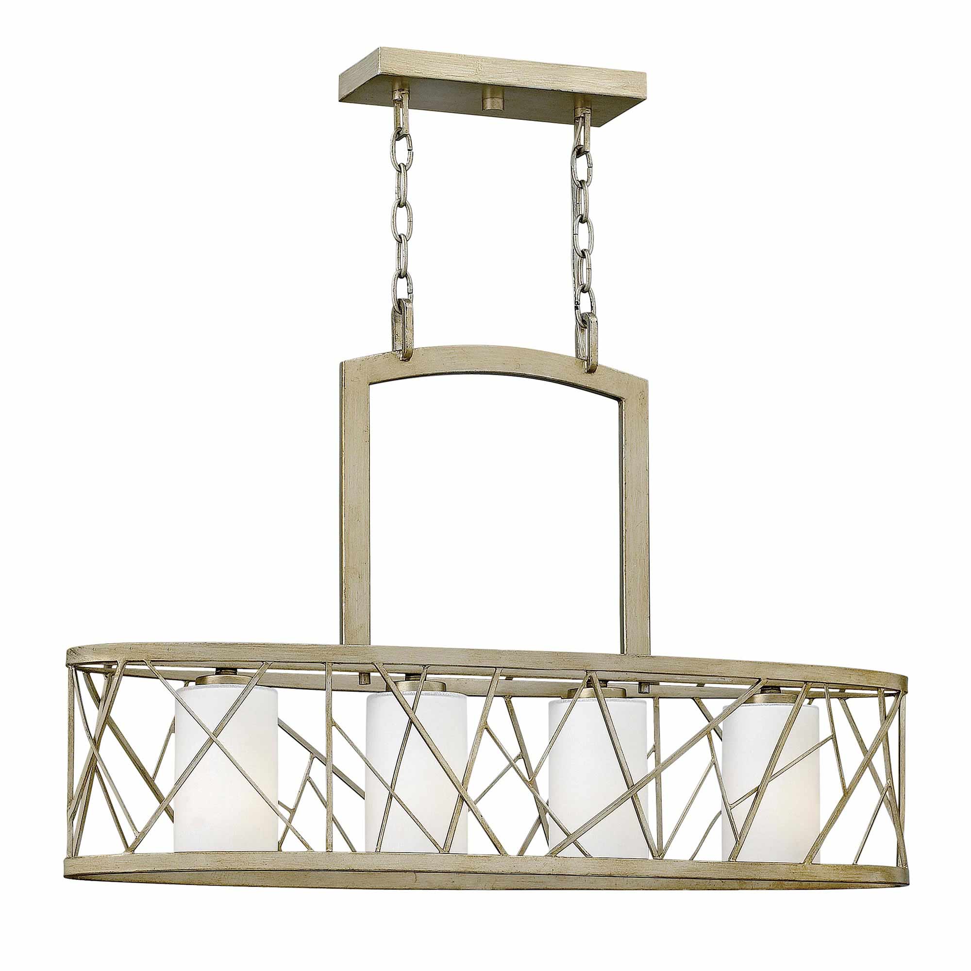 Elstead - HK-NEST4-ISLE-SL - Nest 4 Light Lustre d’îlot - argent feuille