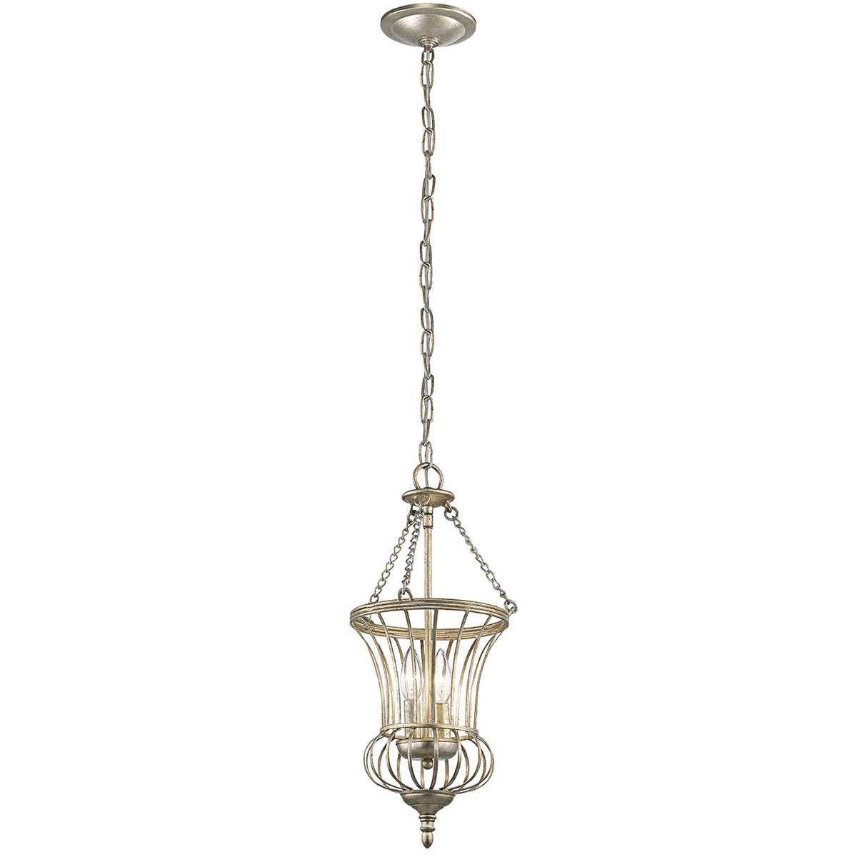 Elstead - KL-CALLA-P-S - Calla suspension 2 lumières petite - Sterling Gold