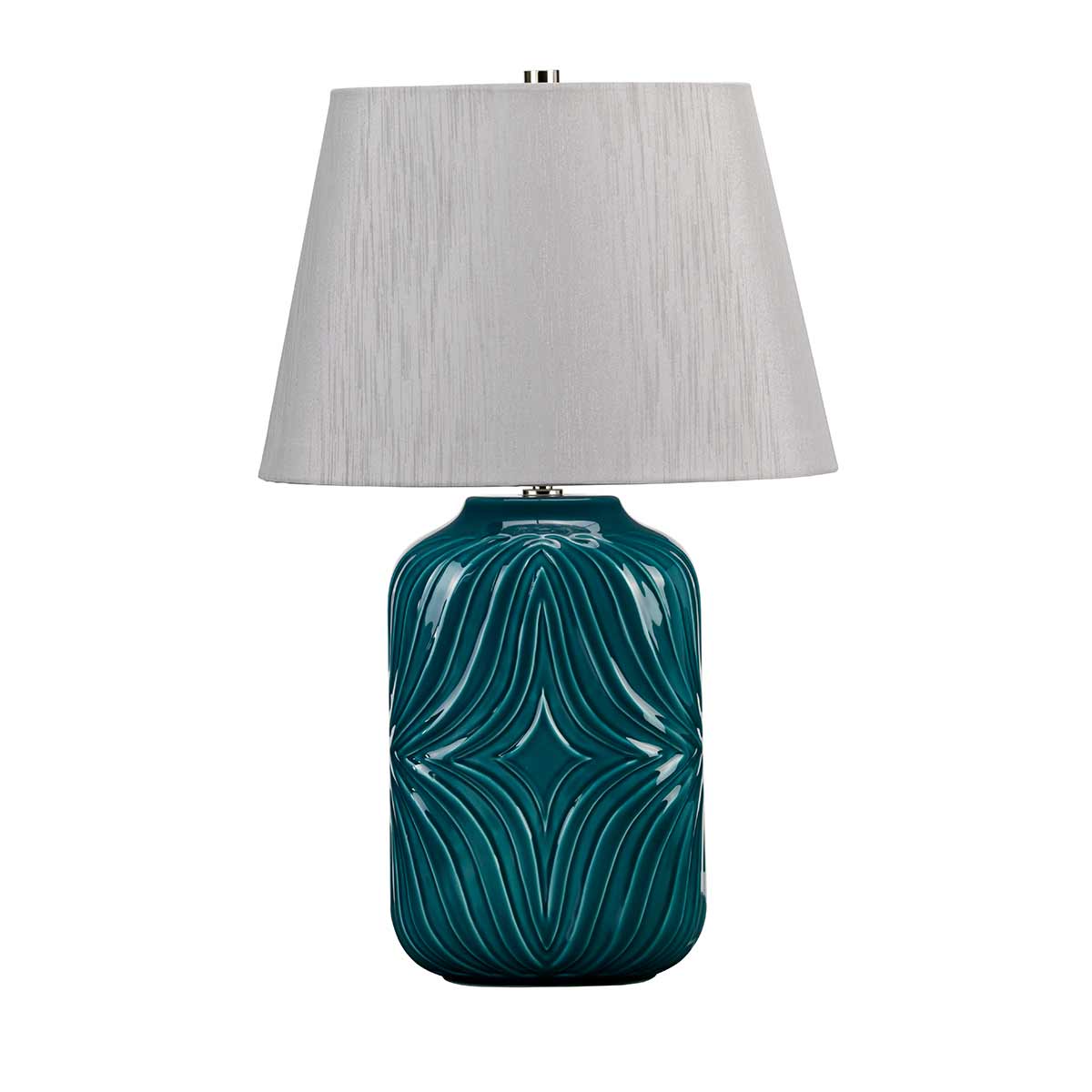 Elstead - MUSE-TL-TURQSE - Muse 1 Light Lampe de table - Turquoise avec abat-jour gris