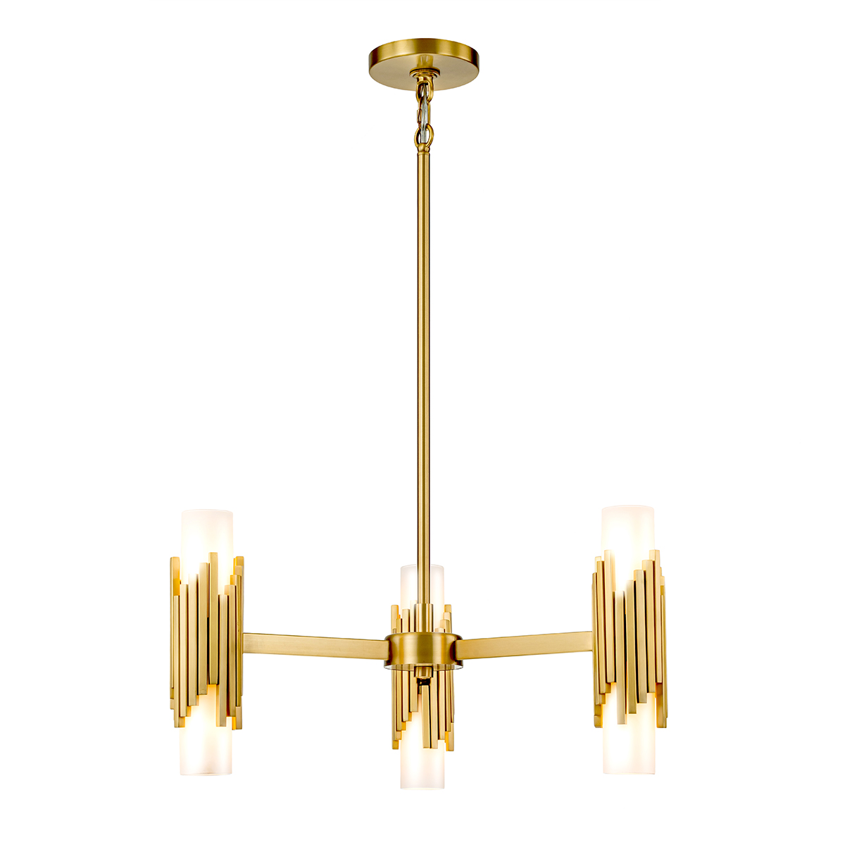 Elstead - MARVELE6-AB-OPAL - Marvele lustre 6 lumières - laiton vieilli