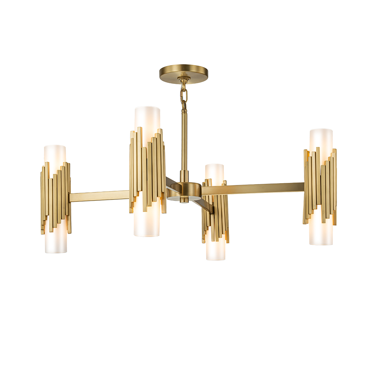 Elstead - MARVELE8-AB-OPAL - Marvele lustre 8 lumières - laiton vieilli