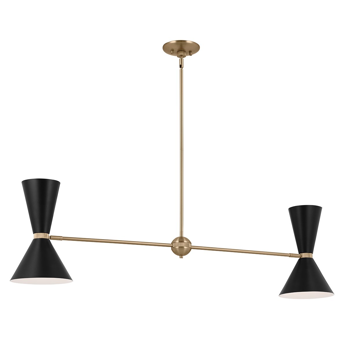 Elstead - KL-PHIX-2-LINEAR-CBB - Phix lustre linéaire 4 lumières 2 bras haut et bas - Bronze champagne, Noir