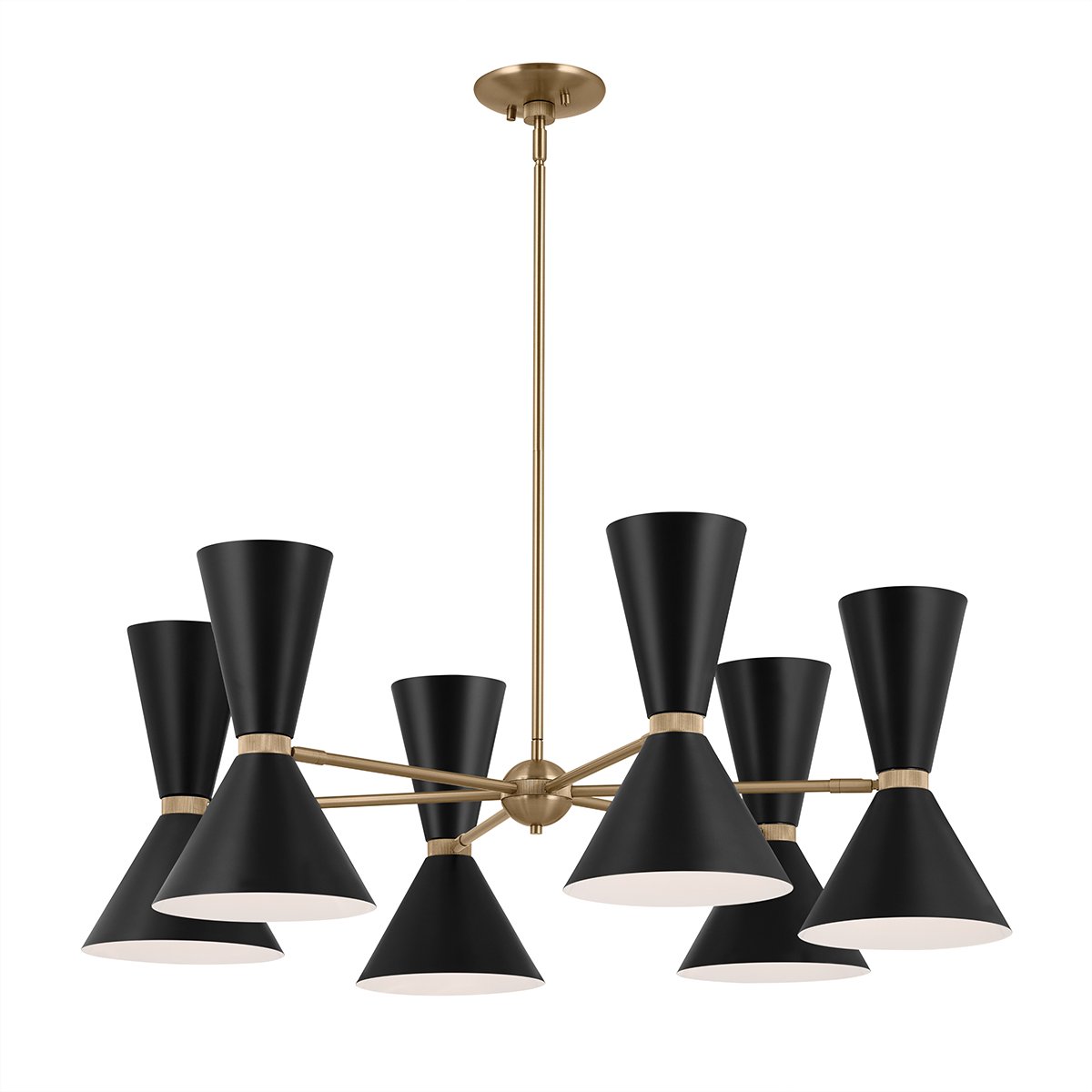 Elstead - KL-PHIX-6-CBB - Phix lustre 12 lumières 6 bras vers le haut et vers le bas - Bronze champagne, noir