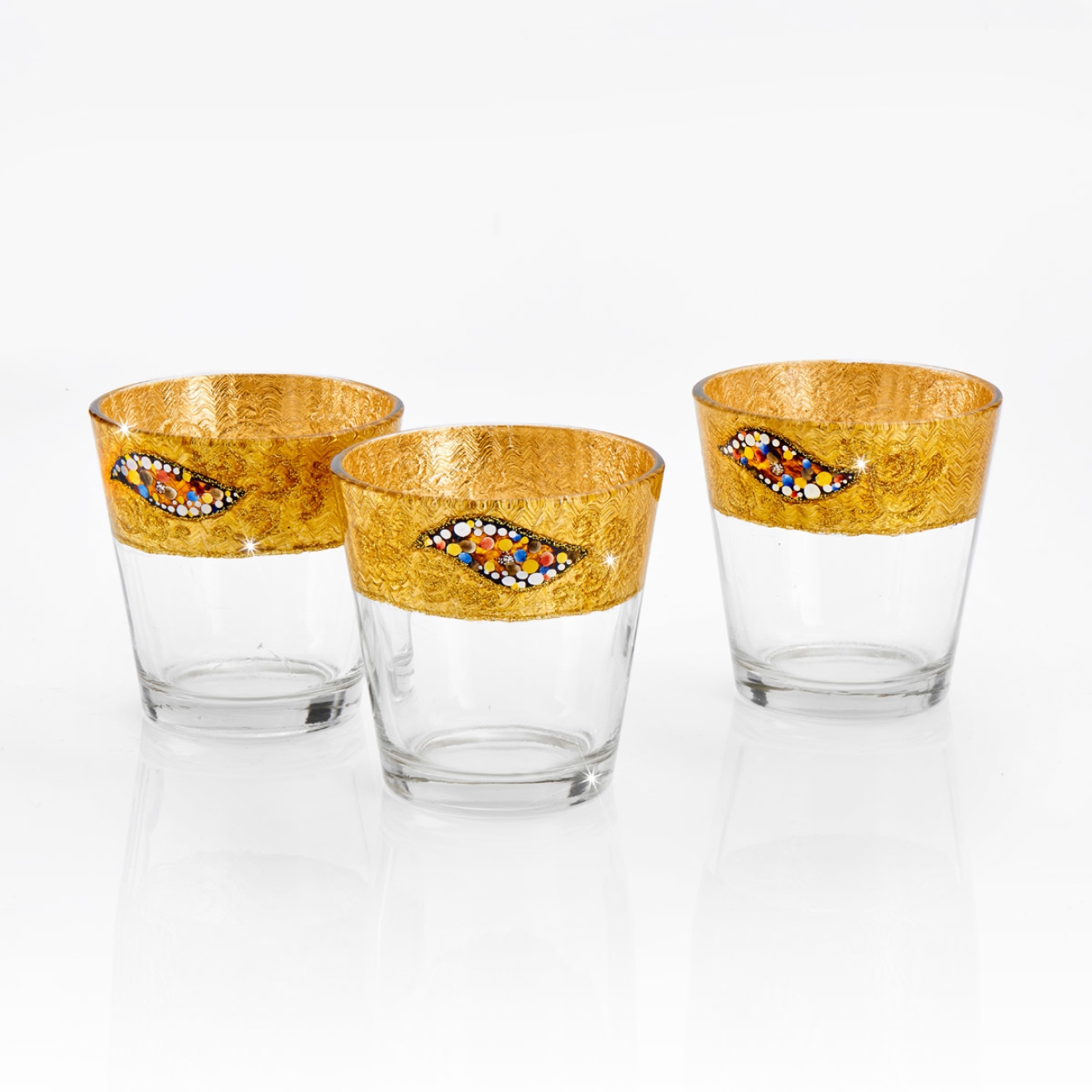 KOLARZ-Austrolux LeuchtenTeelichtset 3 teilig, Kiss gold handbemalt