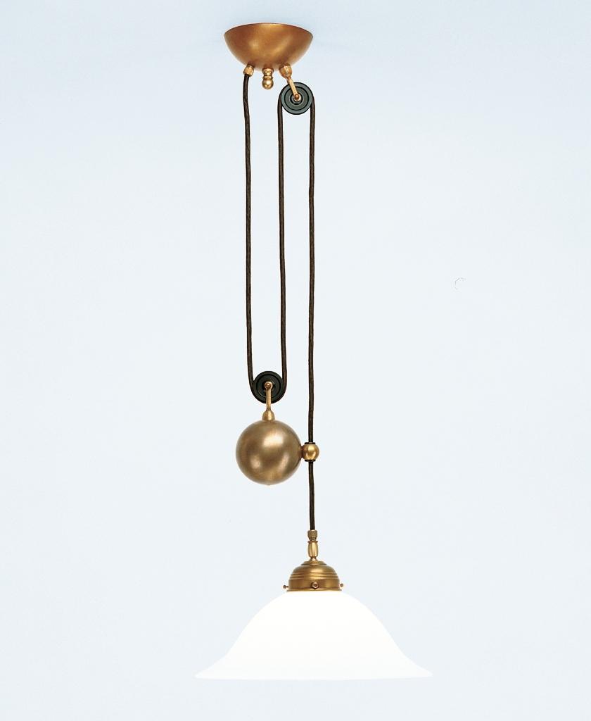 Berliner MessinglampenZugpendelleuchte Brasserie mit Gegengewicht