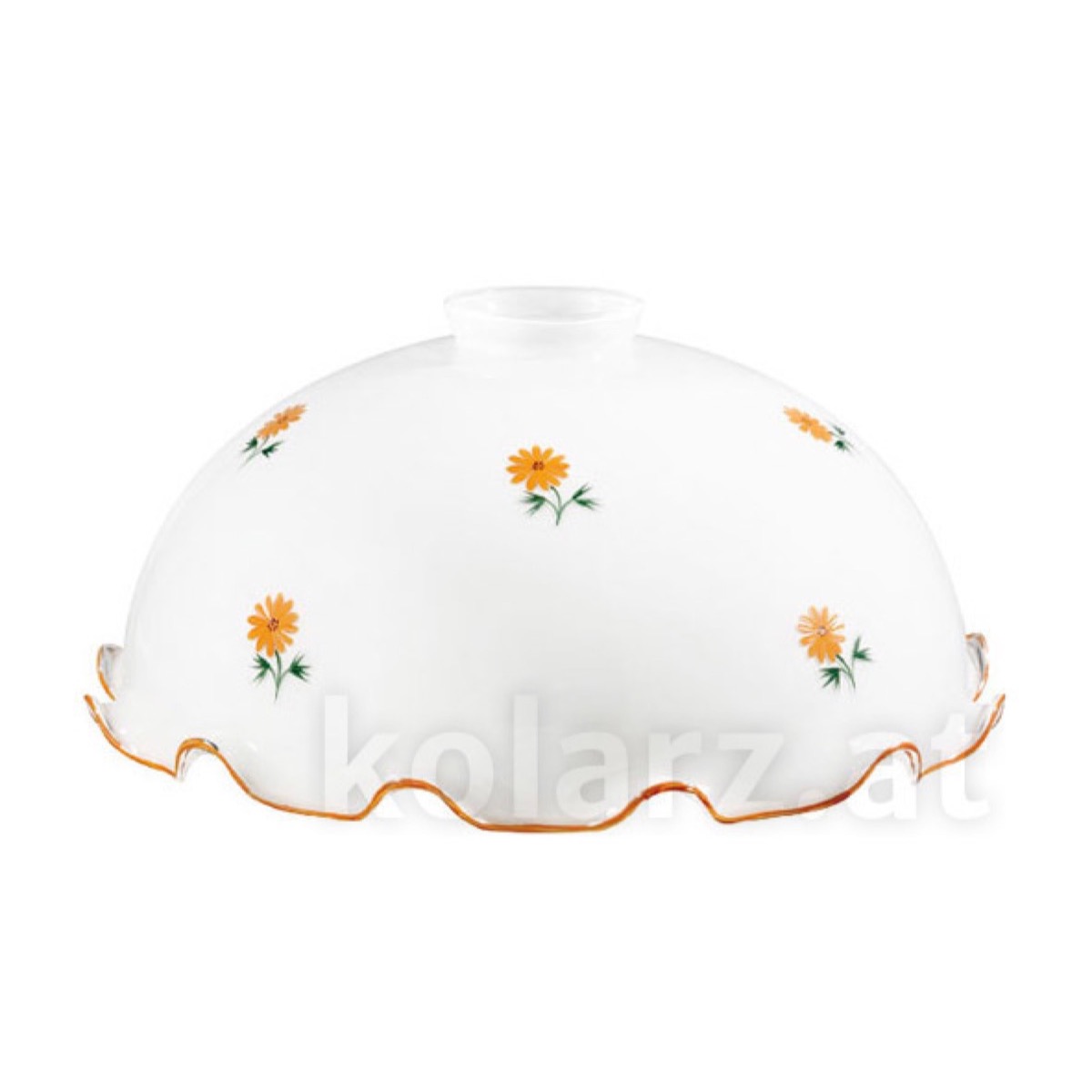 KOLARZ LeuchtenErsatzglas der Serie Nonna Kuppel orange mit Rüschen Durchmesser 20 cm