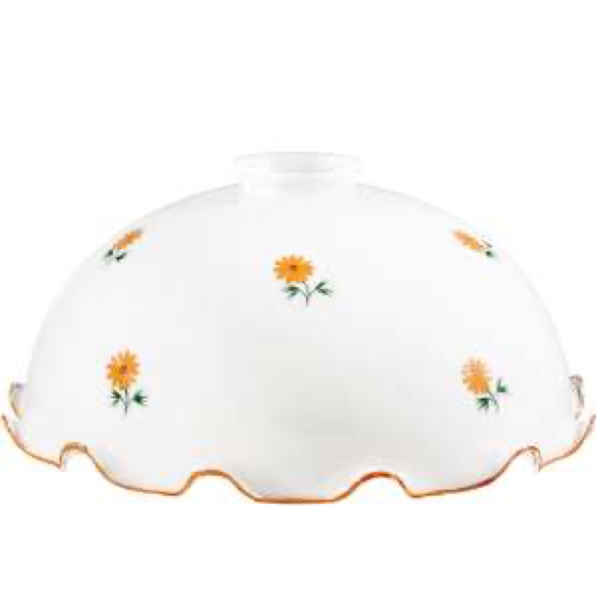 KOLARZ LeuchtenErsatzglas der Serie Nonna Kuppel orange mit Rüschen Durchmesser 36 cm
