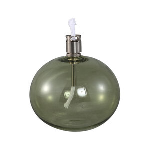 Adilia vert mousse verre lampe à huile ronde S