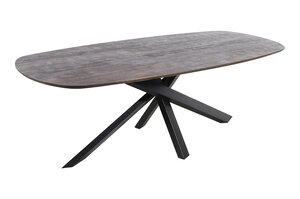 Alore table à manger ovale brun noir 200 cm