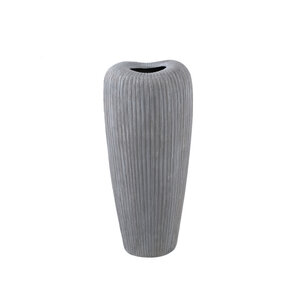Zinet pot rond en céramique gris avec lignes M