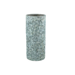 Darrel pot rond bleu en ciment surface rugueuse haut L