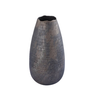 Semin Argent Aluminium pot rond rustique avec bord ondulé M
