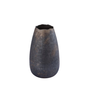 Semin Silver alu rond rustique pot bord ondulé S