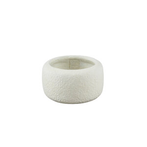 Evelynn pot rond bas en ciment blanc S