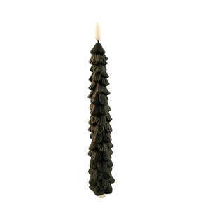 Bougie de dîner LED verte, en forme de sapin, scintillante, 2 pièces