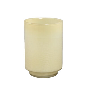 Vase en verre crème Hervy ronde droite sur pied M