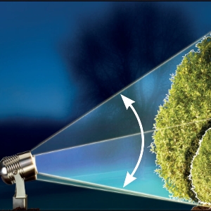 dot-spot von dot-spot clarios flex beam 10 Watt LED Objekt- und Gartenstrahler Edelstahl mit Wabenblendschutz 20111.827.41